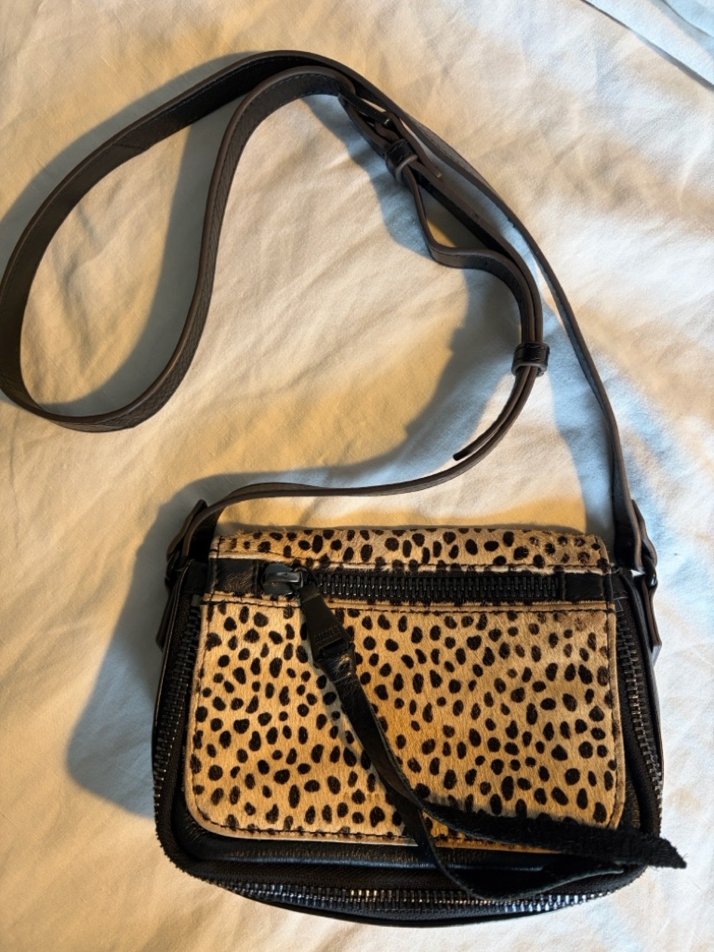Aimee Kestenberg lightly used cheetah calf hair crossbody bag.